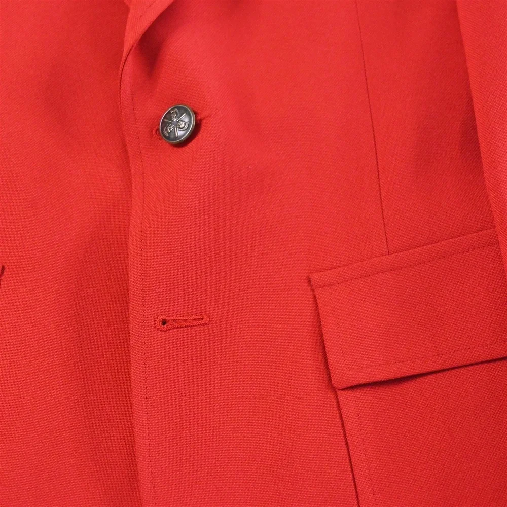 Vtg Mens‎ 38S Red Gold Button Hopsack Mens Blazer Suit Jacket Sport Coat